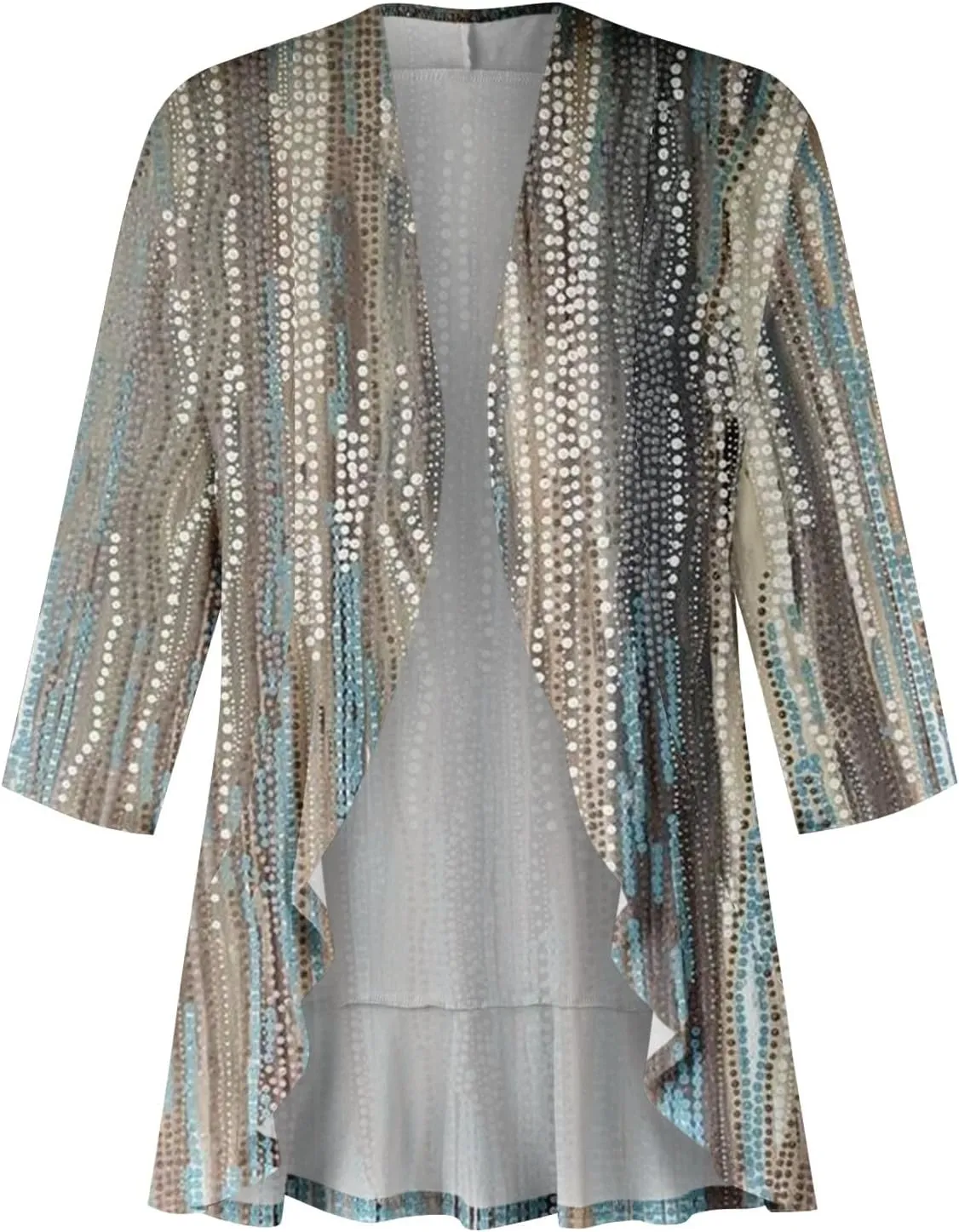 Kimonos for Women Breathable Open Front Tops Lightweight Cardigan Lrregular Hemline Cover Up Loose Fit Casual Coat