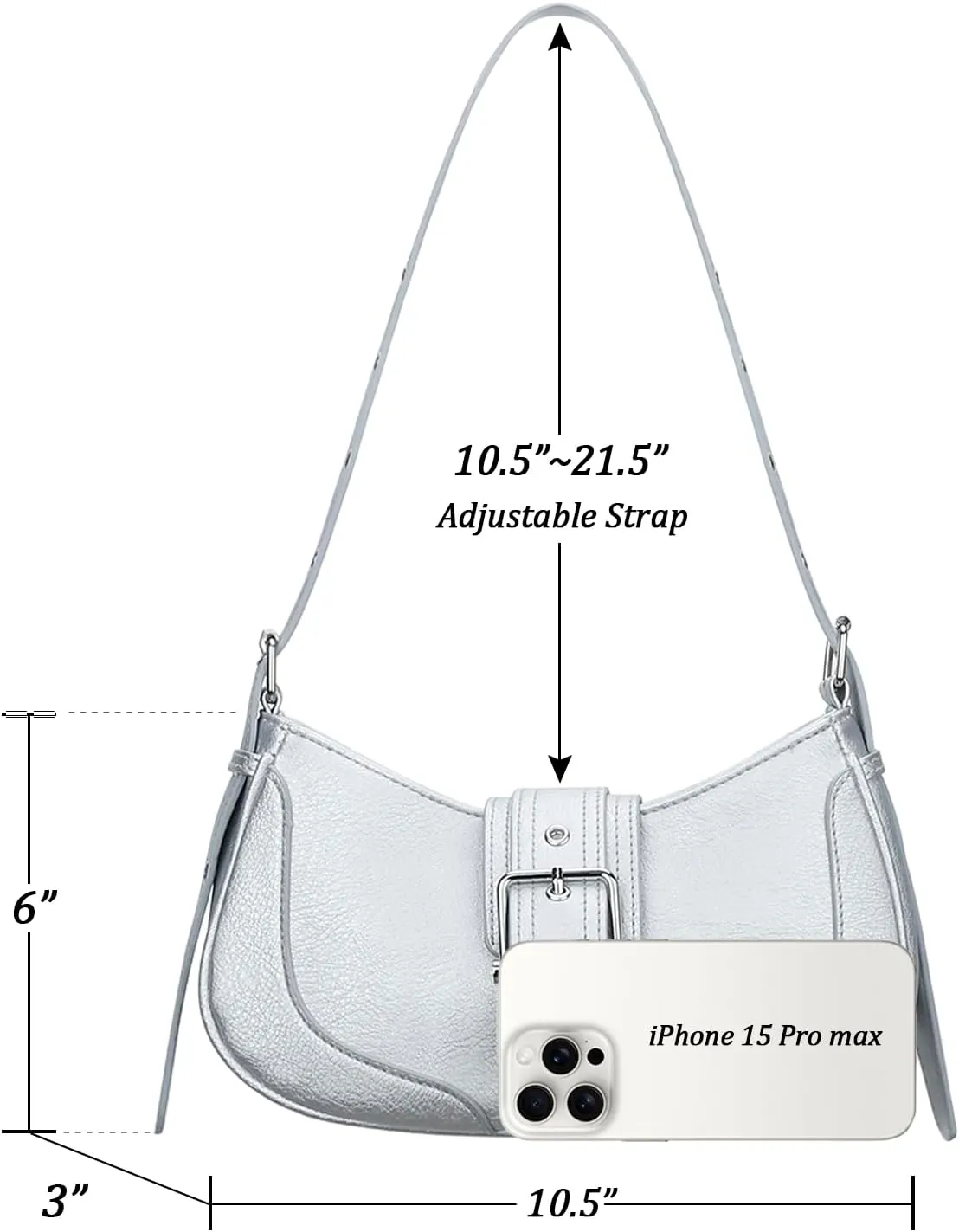 KKXIU Shoulder Bags for Women Retro Crescent Hobo Handbag Y2K Underarm Purse
