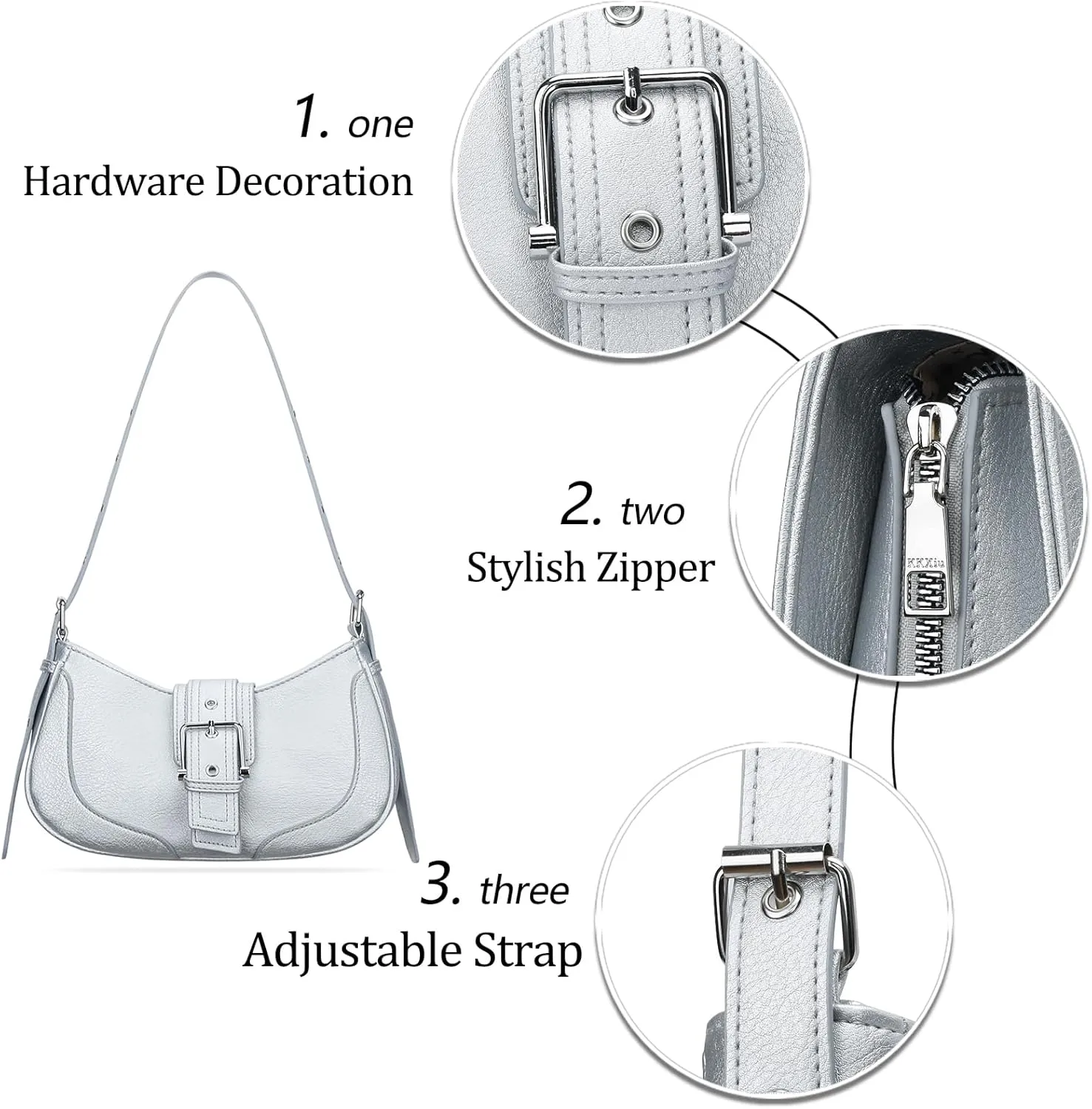 KKXIU Shoulder Bags for Women Retro Crescent Hobo Handbag Y2K Underarm Purse
