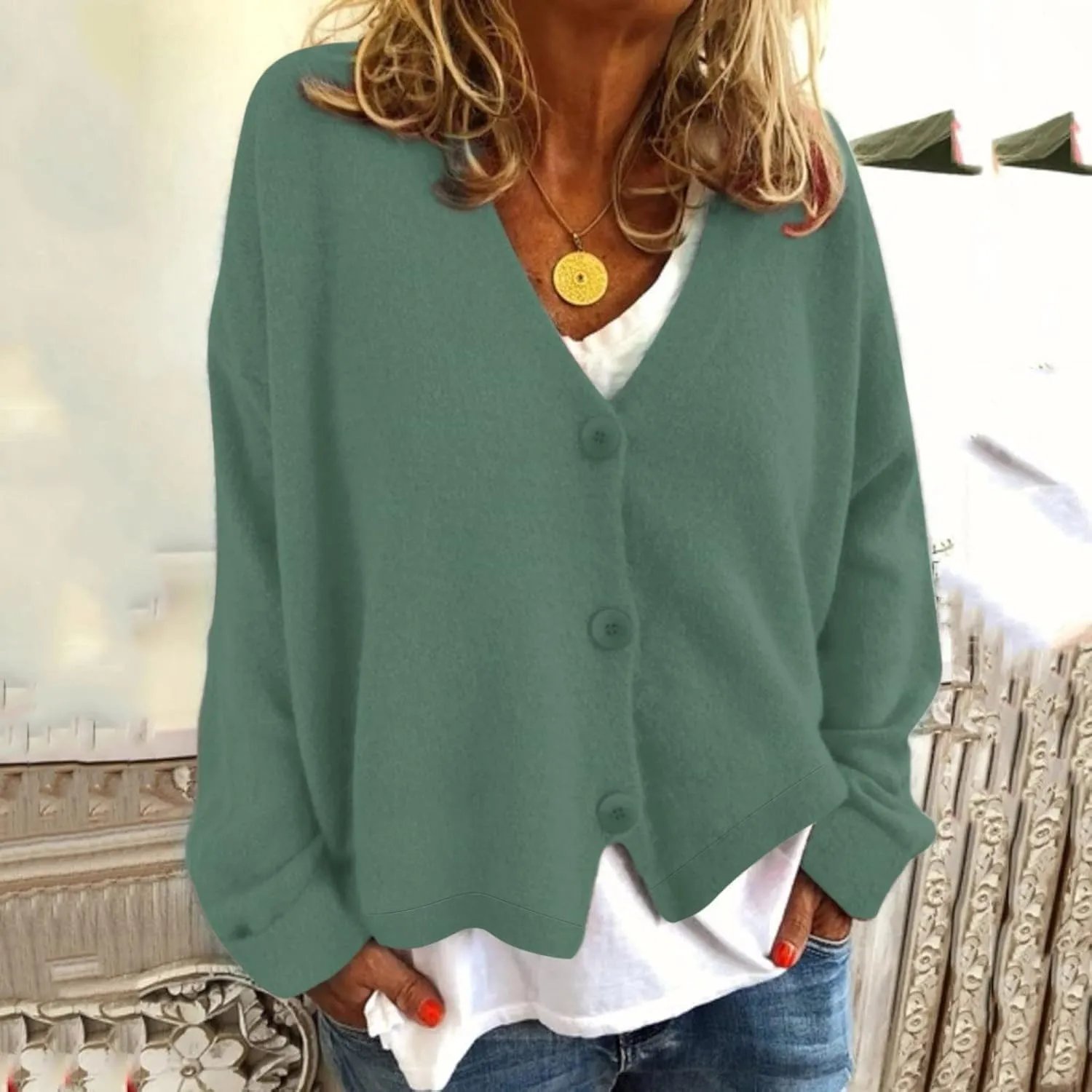 Ladies Cardigan Breasted Knitwear Soild Cardigan Long Loose Winter Overcoats Comfy Boho Athletic Trench Coat Cozy