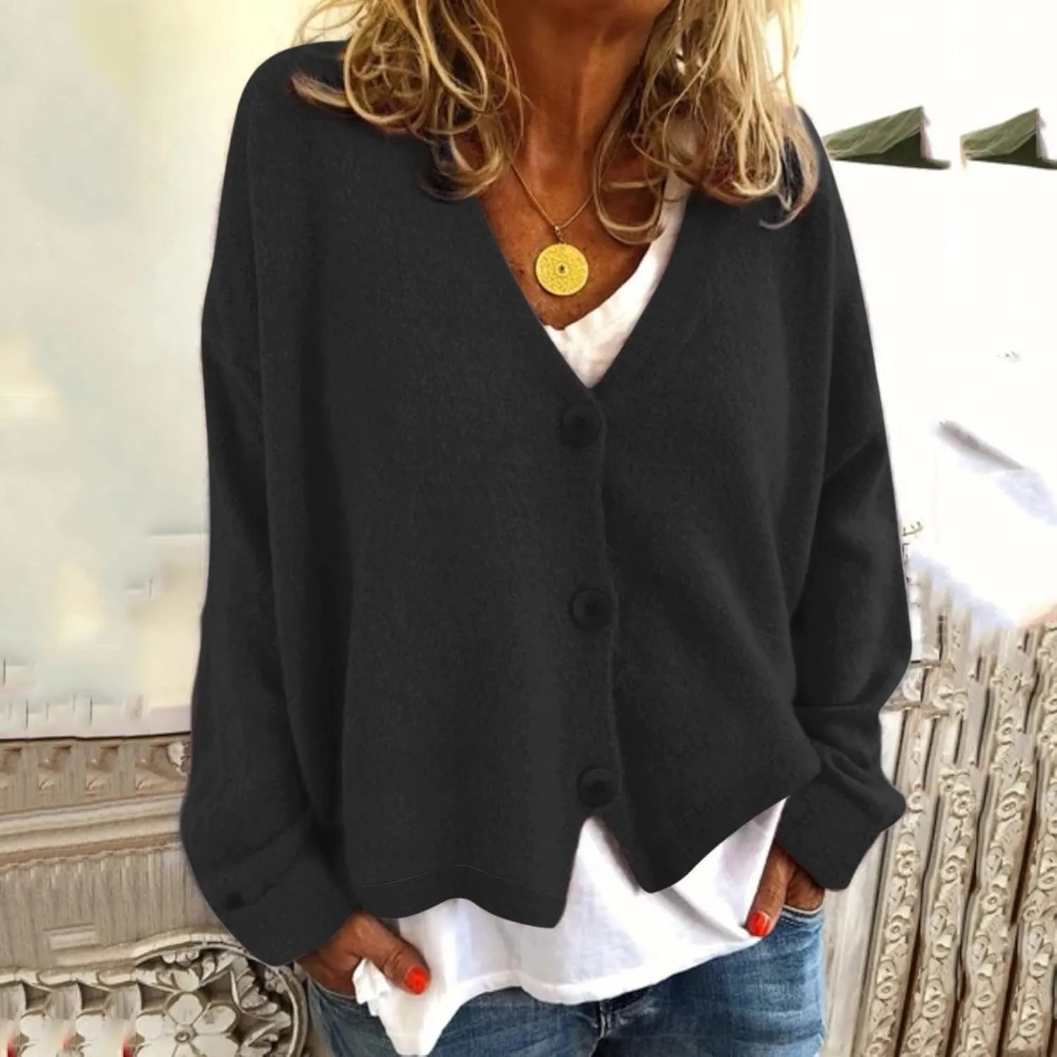 Ladies Cardigan Breasted Knitwear Soild Cardigan Long Loose Winter Overcoats Comfy Boho Athletic Trench Coat Cozy