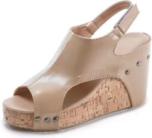 Ladmiple Sandals For Women 2024 Comfortable Wedge Flatform Platform Sandals Open Toe Ankle Strap Slip on Summer Dress Shoes