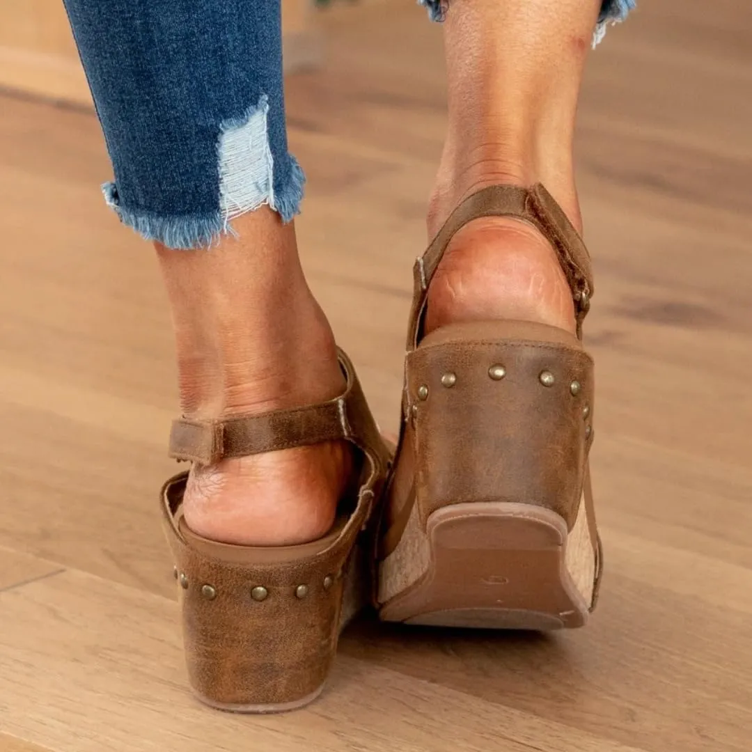 Ladmiple Sandals For Women 2024 Comfortable Wedge Platform Sandals Open Toe Slip on Ankle Strap Casual Summer Dress Shoes