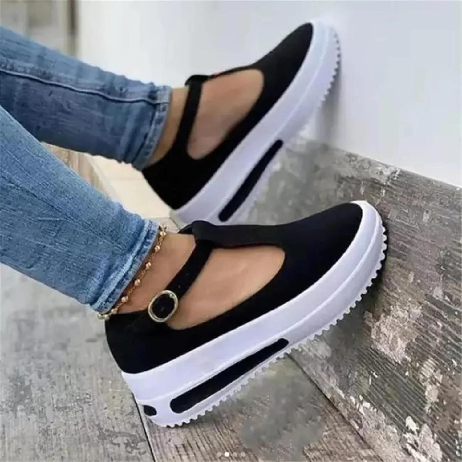 Ladmiple Sandals Women Dressy Summer Comfy Slip On Flip Flops Platform Sandal Causal Travel Ankle Buckle Orthopedic Shoe