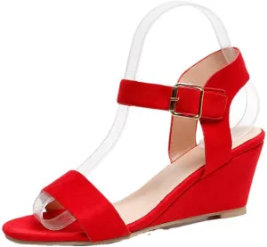 Ladmiple Wedge Sandals for Women Dressy Casual Summer Ankle Strap Open Toe Low Heel Platform Espadrilles Slip on Sandal