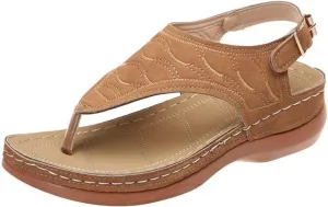 Ladmiple Womens Sandals Comfortable Causal Summer Flip Flops Arch Support Beach Roman Open Toe Wedges Orthopedic Sandal