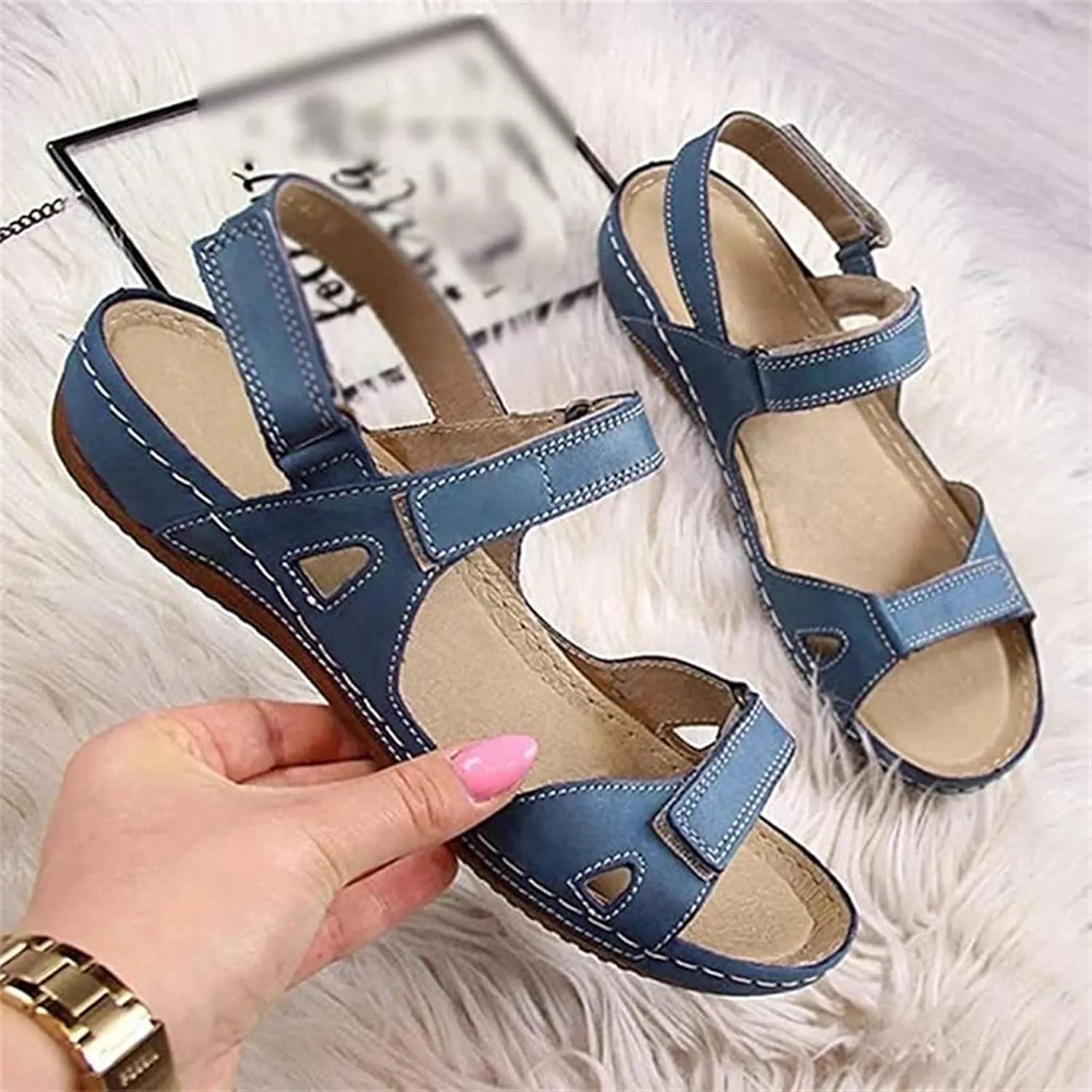 Ladmiple Womens Sandals Dressy Comfortable Summer Flip Flops Arch Support Slipper Beach Roman Open Toe Orthopedic Sandal