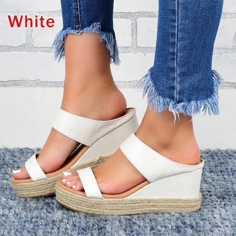 Lady's Sandals with Wedge Heel Twine - European and American Style Fashion Footwear