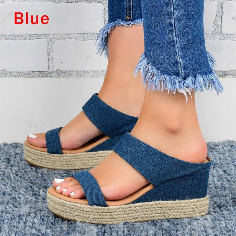 Lady's Sandals with Wedge Heel Twine - European and American Style Fashion Footwear