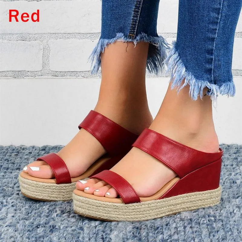 Lady's Sandals with Wedge Heel Twine - European and American Style Fashion Footwear
