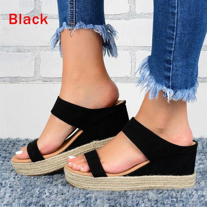 Lady's Sandals with Wedge Heel Twine - European and American Style Fashion Footwear