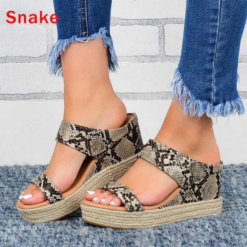 Lady's Sandals with Wedge Heel Twine - European and American Style Fashion Footwear