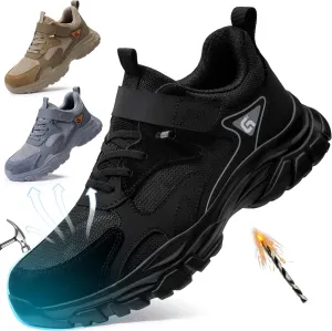LAoutun Steel Toe Shoes for Men Women Comfortable Lightweight Work Safety Shoes for Men Women Puncture Proof Indestructible Sneakers Construction Work Utility Sneakers