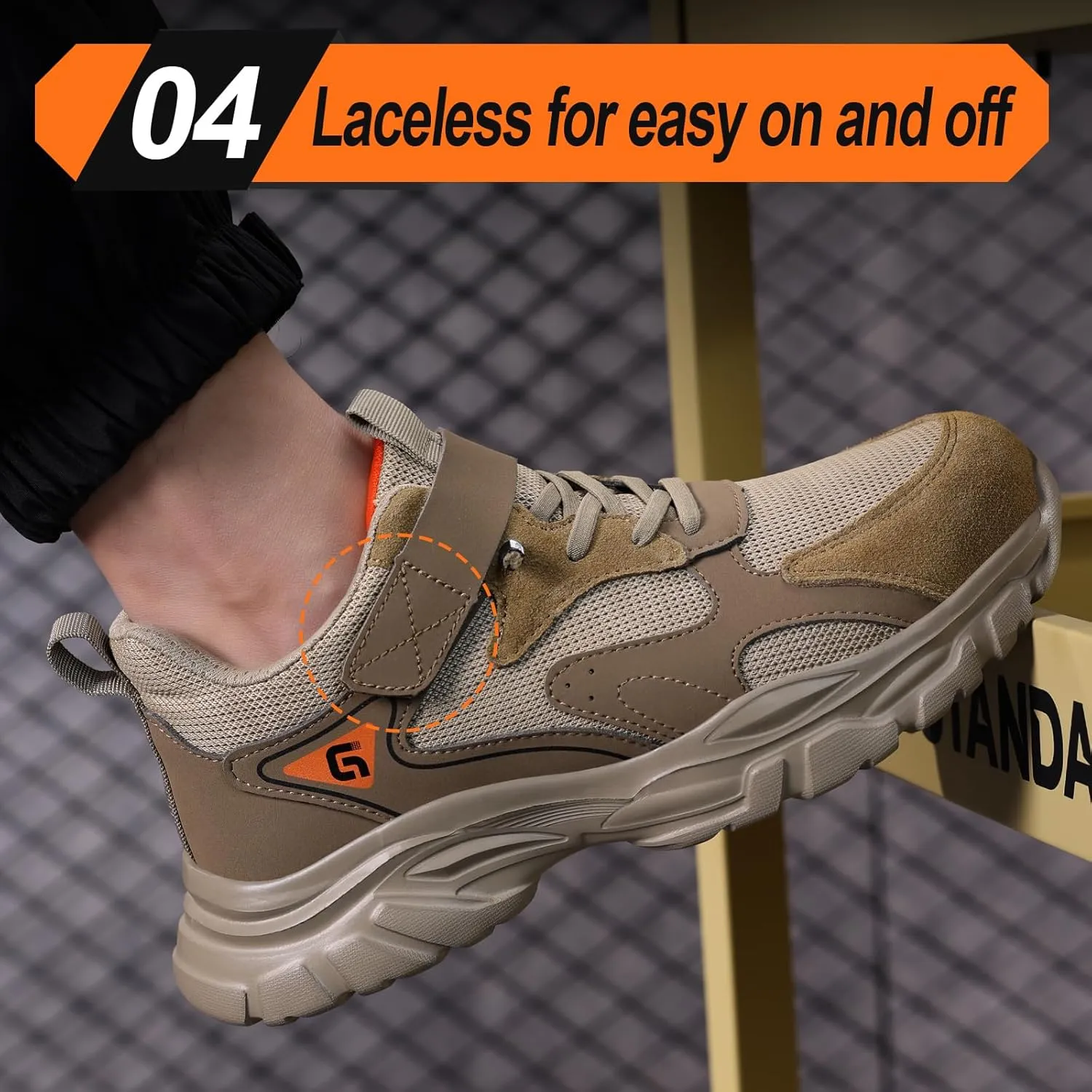 LAoutun Steel Toe Shoes for Men Women Comfortable Lightweight Work Safety Shoes for Men Women Puncture Proof Indestructible Sneakers Construction Work Utility Sneakers