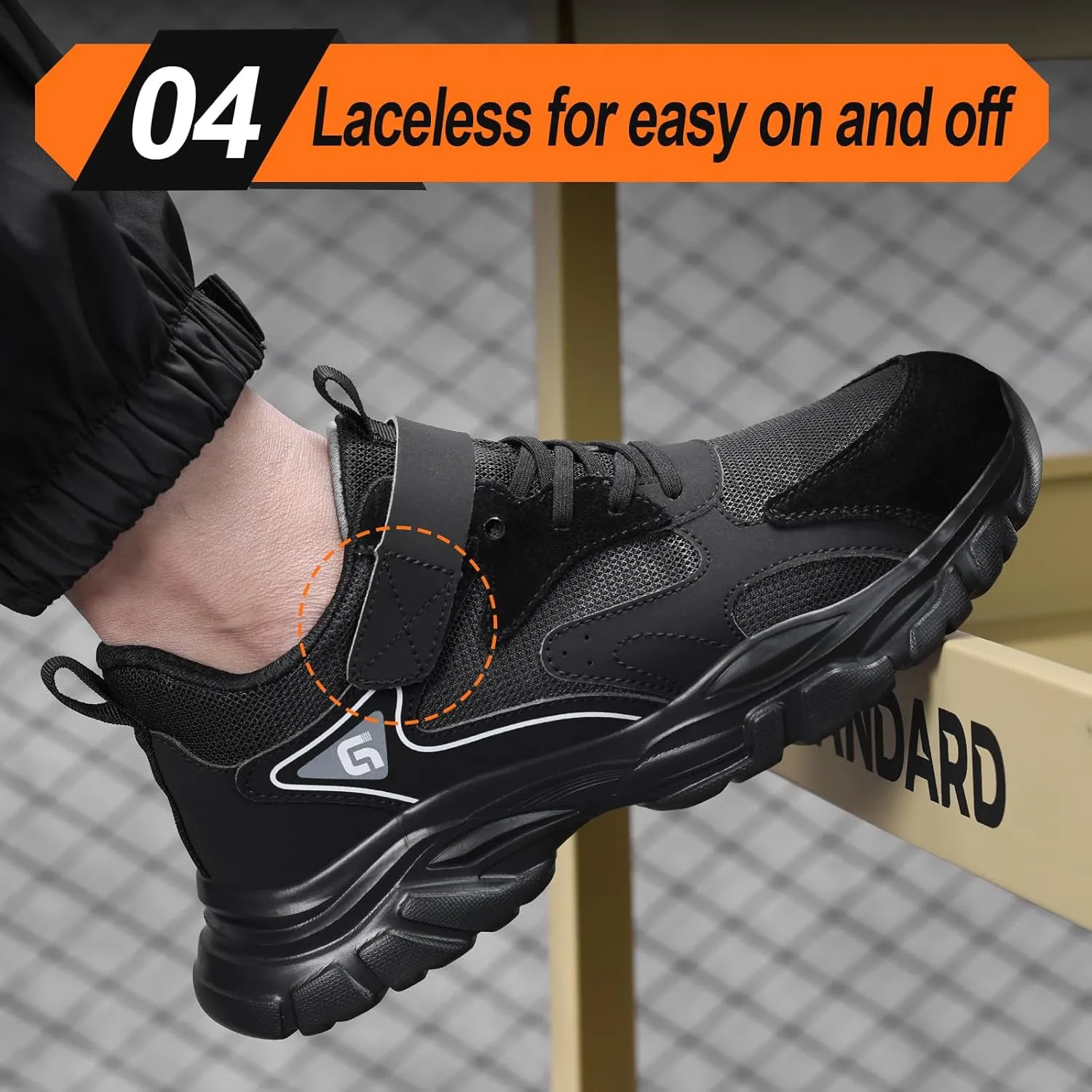 LAoutun Steel Toe Shoes for Men Women Comfortable Lightweight Work Safety Shoes for Men Women Puncture Proof Indestructible Sneakers Construction Work Utility Sneakers