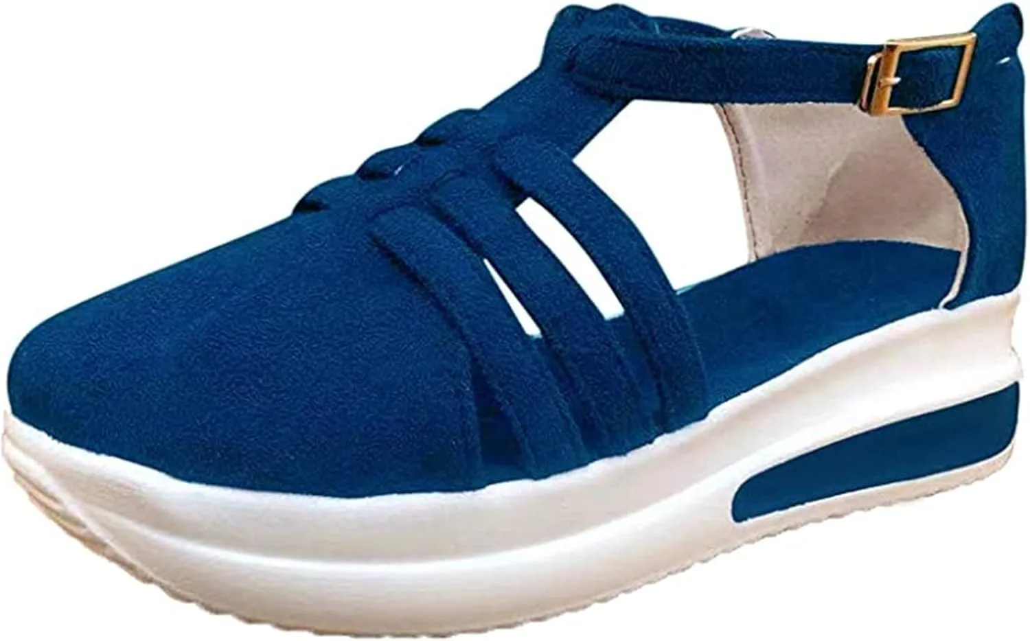Lausiuoe Womens Sandals Dressy Casual Arch Support Wedge Platform Sandals Ankle Strap Summer Shoes Comfortable Walking Shoes