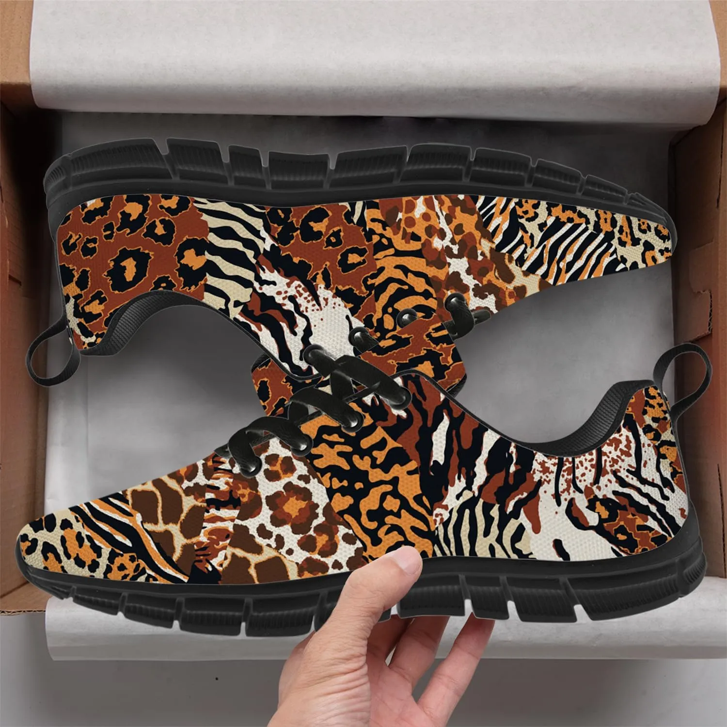 Leopard Print Shoes for Women Men Running Shoes Walking Sneakers Tennis Shoes Gifts for Women Men