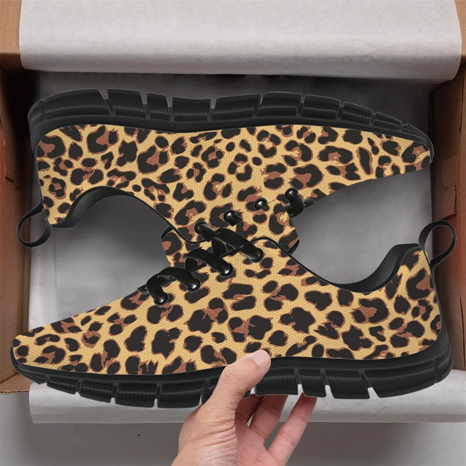 Leopard Print Shoes for Women Men Running Shoes Walking Sneakers Tennis Shoes Gifts for Women Men