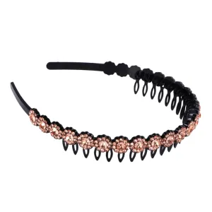 LIFKOME Chic Anti-slip Headband Boho Hair Accessory for Women Rhinestones Lace Headband for Face Washing