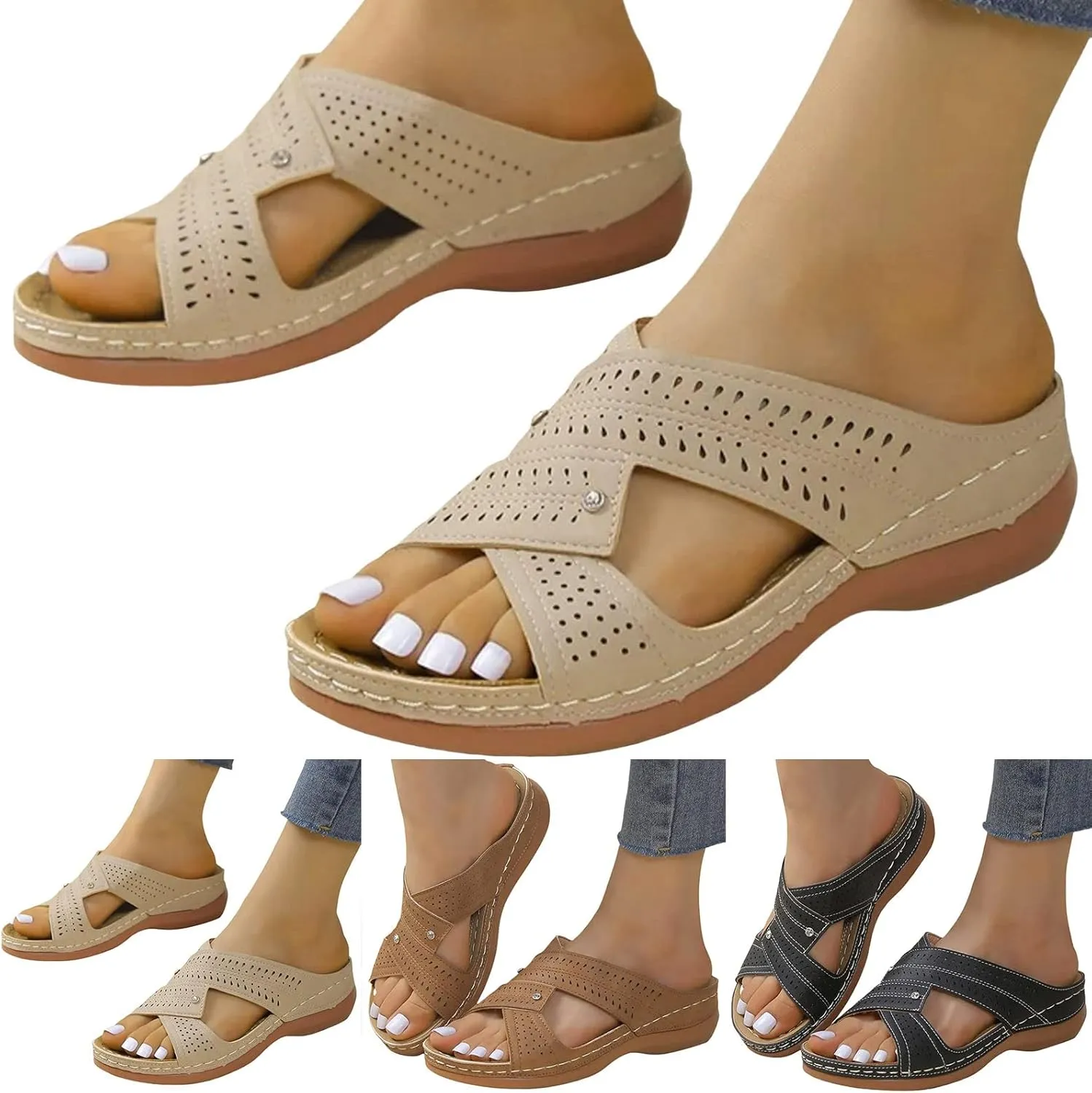 Lightweight Slides Sandals for Women Soft Cushion Fashion Sandals Party Dress Sandals Women's Breathable Sandals