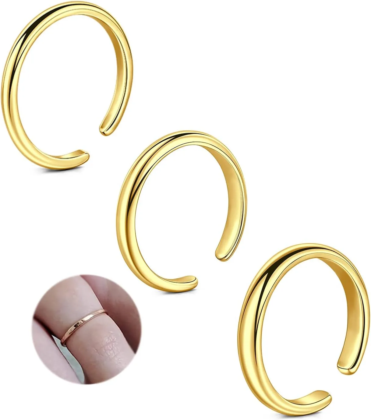 Longita Gold Toe Rings for Women Silver Toe Ring Non Tarnish Waterproof Adjustable Anklets for Women Rings Jewelry Simple Trendy