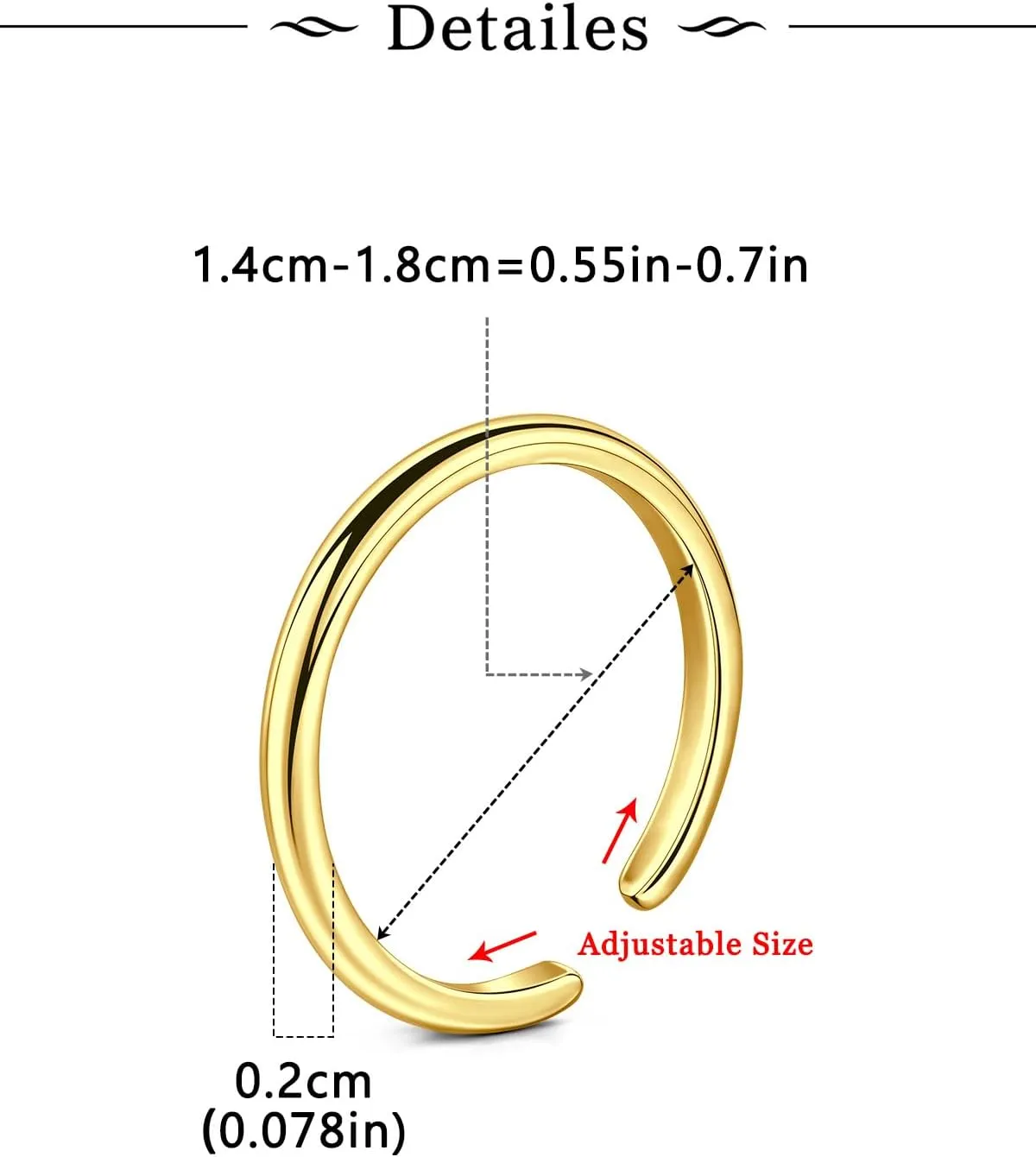 Longita Gold Toe Rings for Women Silver Toe Ring Non Tarnish Waterproof Adjustable Anklets for Women Rings Jewelry Simple Trendy