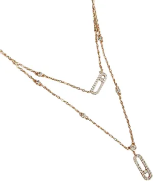 Luxury Silver-Color Choker Two-Layers Necklace Simple Pendants For Women Fine Jewelry