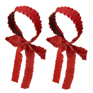 MAGICLULU Womens Red Headband 2pcs Knotted Hairband Scarf Headband for Prom Party