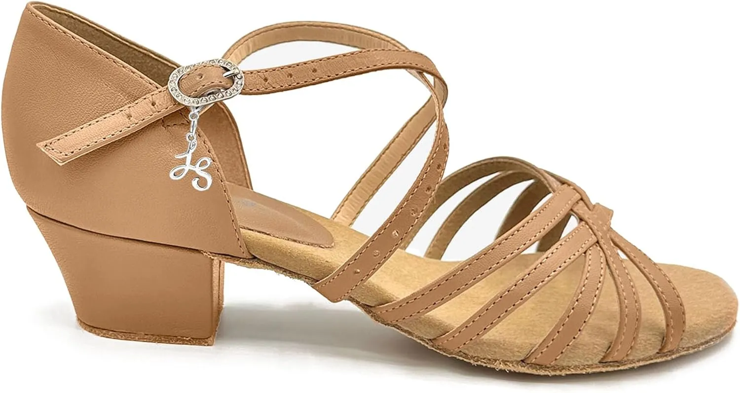 Mambo Open Toe Ballroom Shoes, 1 1/4 Heel, Rhinestone Buckle - Lacey Schwimmer - Mambo - BL300, BL301