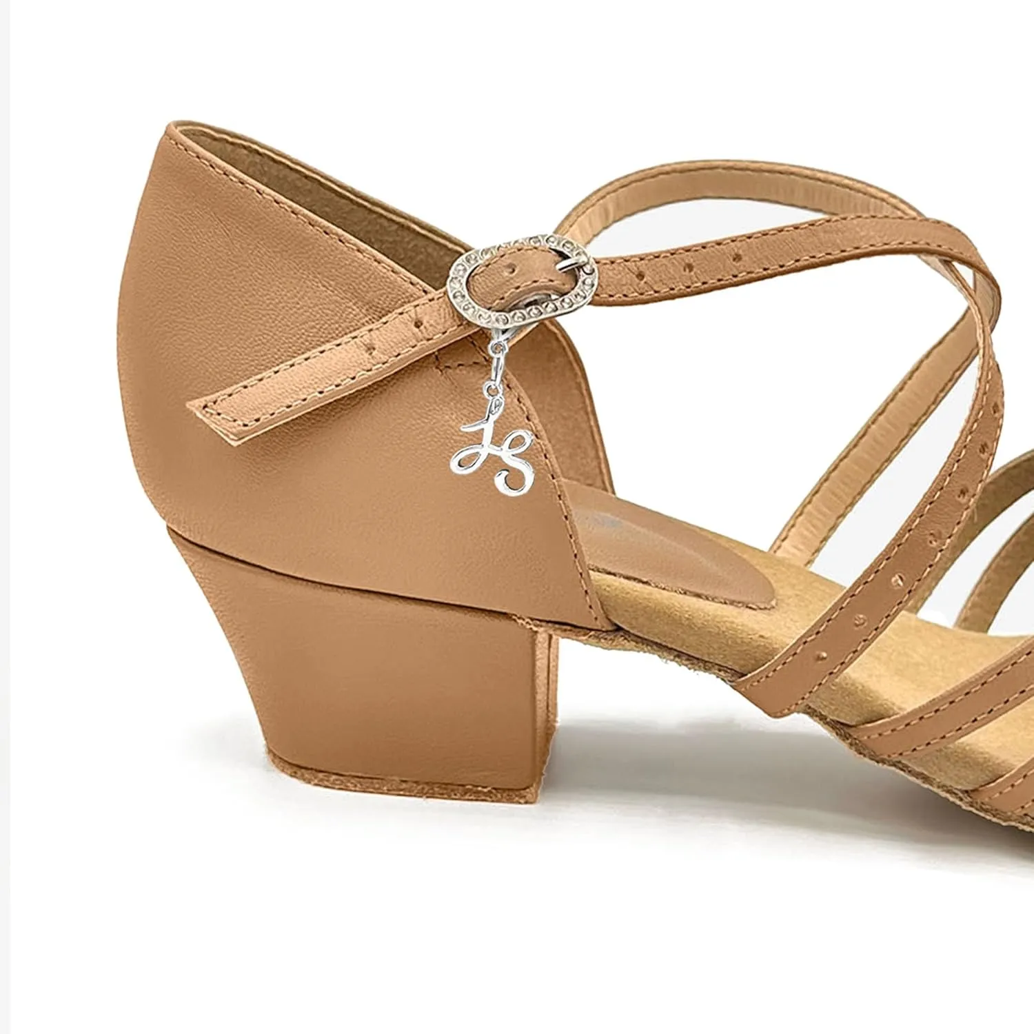 Mambo Open Toe Ballroom Shoes, 1 1/4 Heel, Rhinestone Buckle - Lacey Schwimmer - Mambo - BL300, BL301