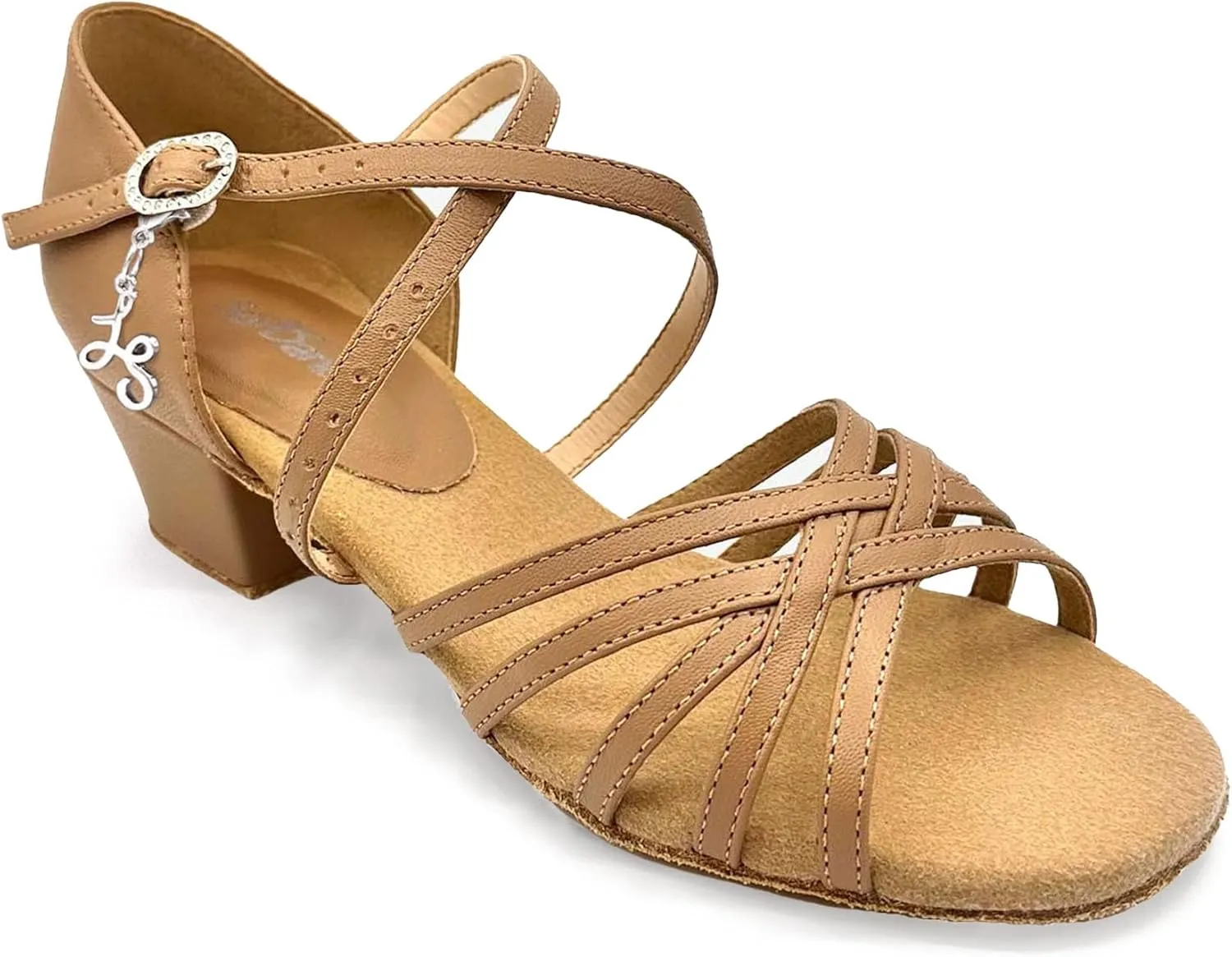 Mambo Open Toe Ballroom Shoes, 1 1/4 Heel, Rhinestone Buckle - Lacey Schwimmer - Mambo - BL300, BL301