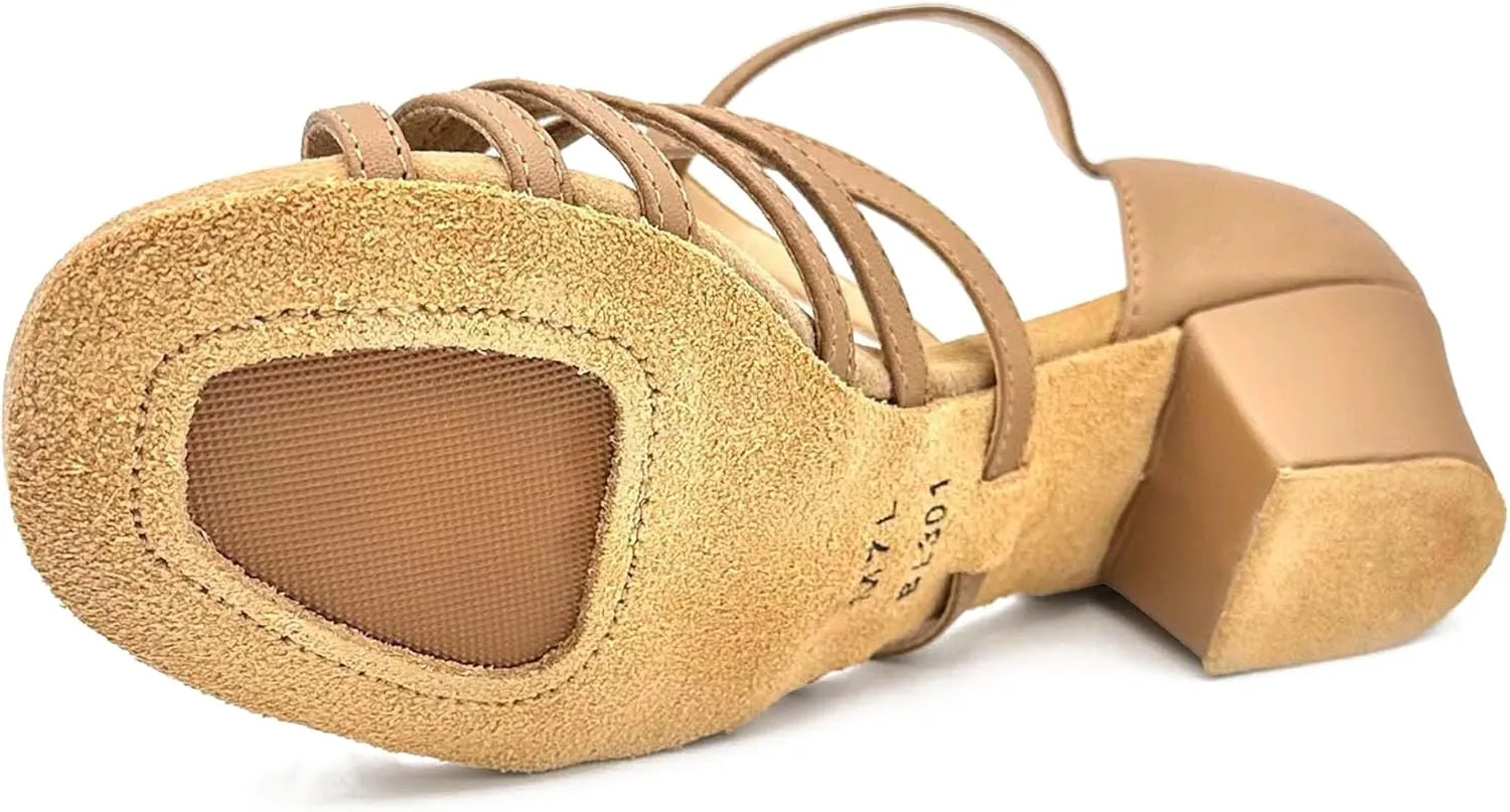 Mambo Open Toe Ballroom Shoes, 1 1/4 Heel, Rhinestone Buckle - Lacey Schwimmer - Mambo - BL300, BL301