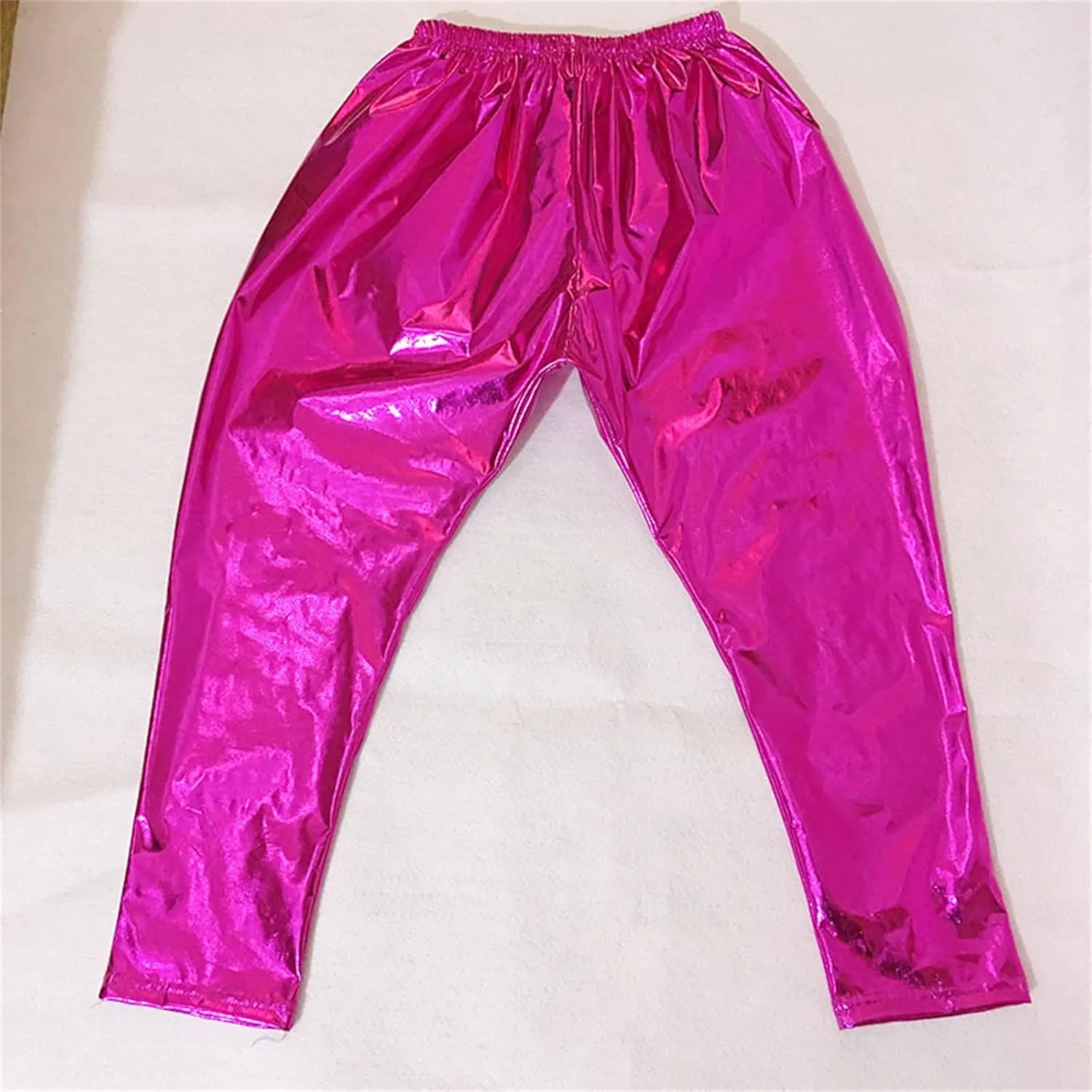 Mardi Gras Sequins Pants for Boys Girls Glittering Wide Leg Elastic Waist Harem Sweatpants Hip Hop Dance Pants 3-16 Year