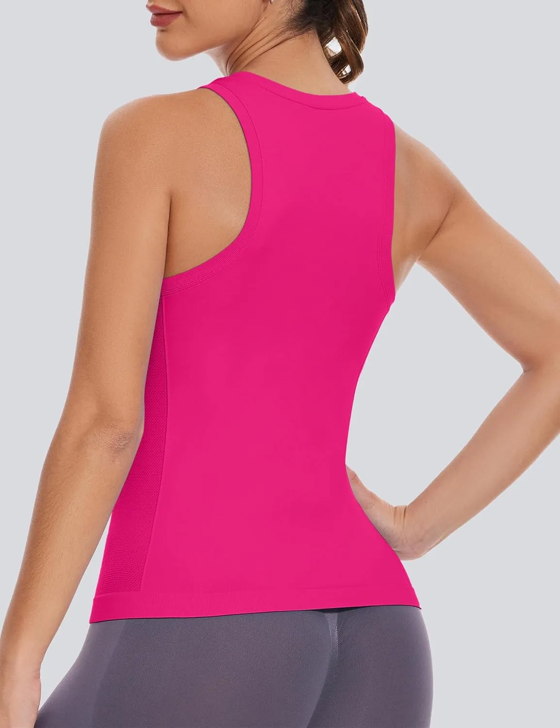MathCat Workout Tank Tops for women Racerback Tank tops Seamless Gym Tops Sleeveless Athletic Yoga Running Shirts