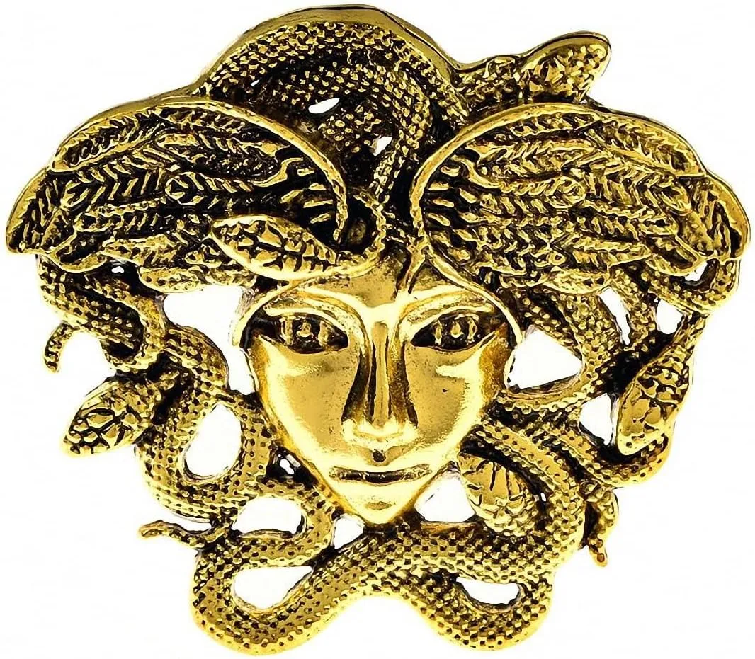 Medusa Brooch Snake Hair Women Face Brooch Pin Angel Wings Brooch Pins & Pendants