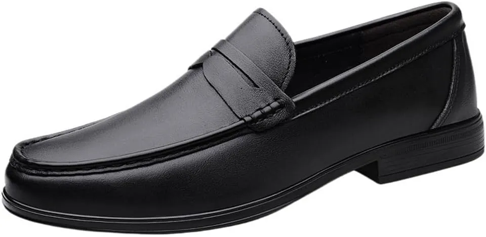Men Cow Leather Oxford Shoes Slip On Formal Waterproof Non Slip Soft Comfy Casual Fashion Comfortable