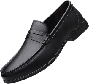 Men Cow Leather Oxford Shoes Slip On Formal Waterproof Non Slip Soft Comfy Casual Fashion Comfortable