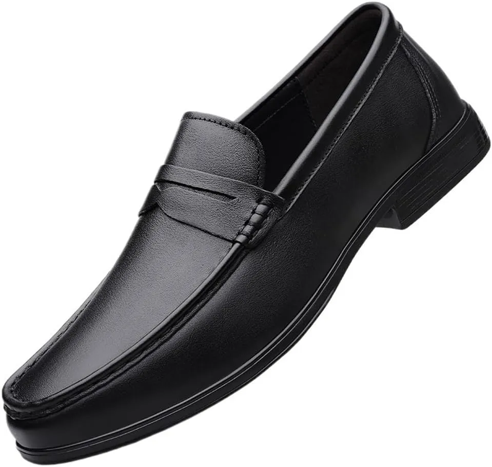 Men Cow Leather Oxford Shoes Slip On Formal Waterproof Non Slip Soft Comfy Casual Fashion Comfortable
