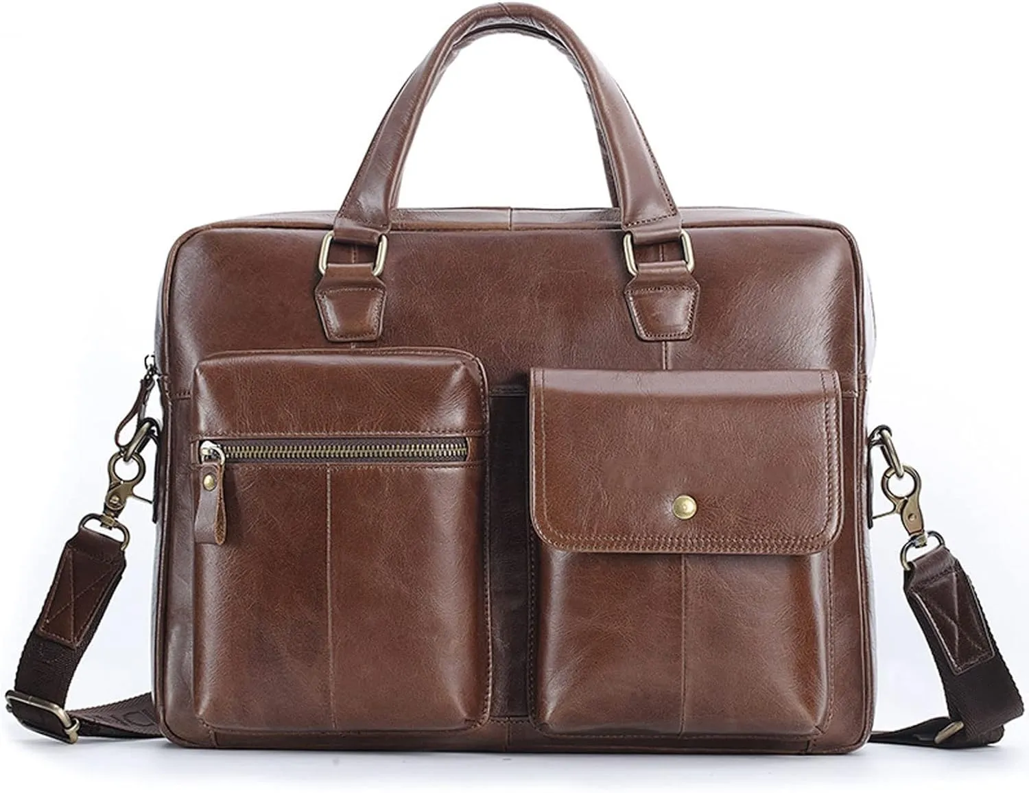 Men's Briefcase Genuine Leather bag Fashion Large Capacity Business Male Shoulder Bags Laptop Bag