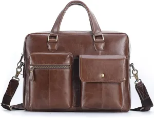 Men's Briefcase Genuine Leather bag Fashion Large Capacity Business Male Shoulder Bags Laptop Bag