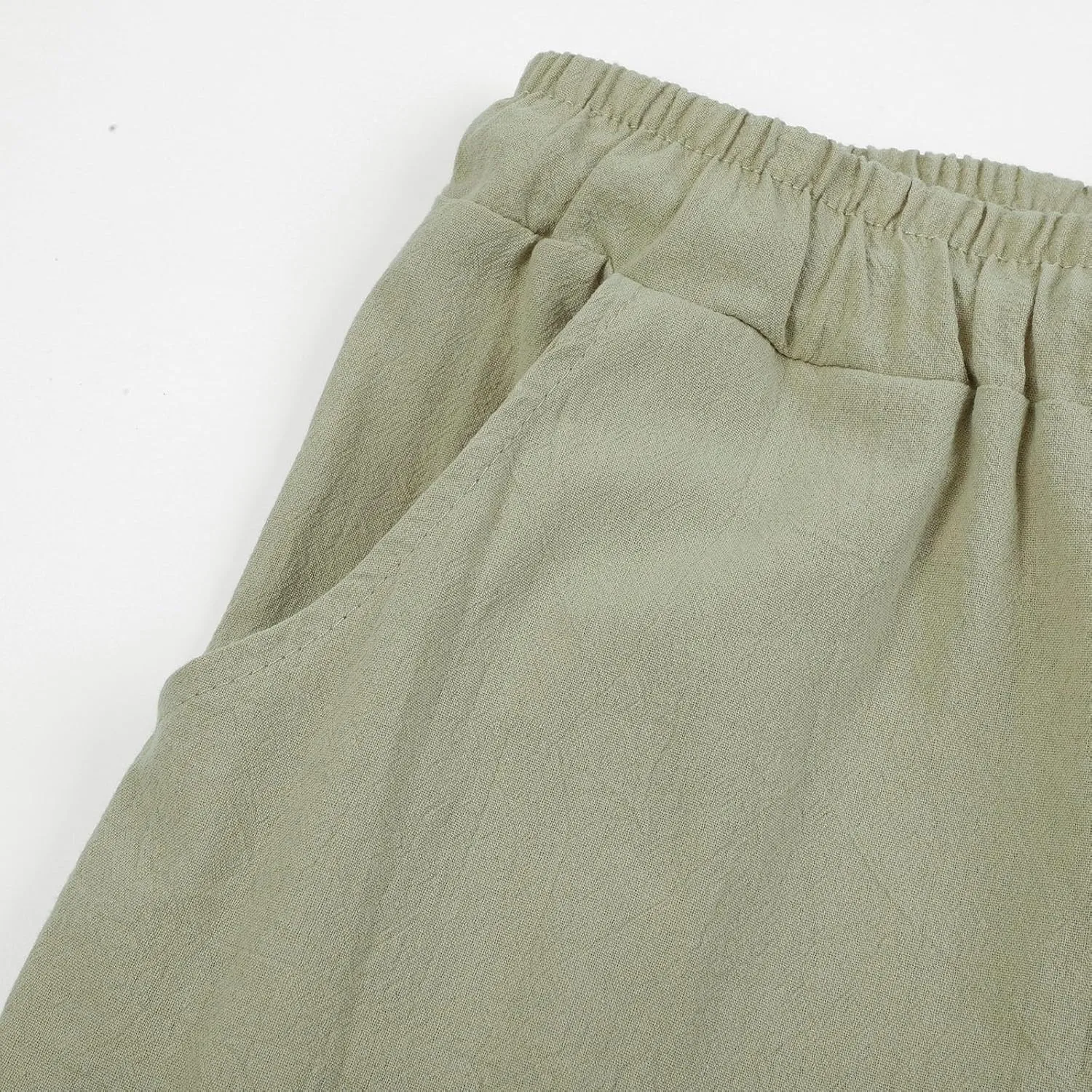 Men's Casual Cotton Linen Pants Loose Fit Elastic Drawstring Waist Pant Summer Beach Baggy Trousers Dress Pants