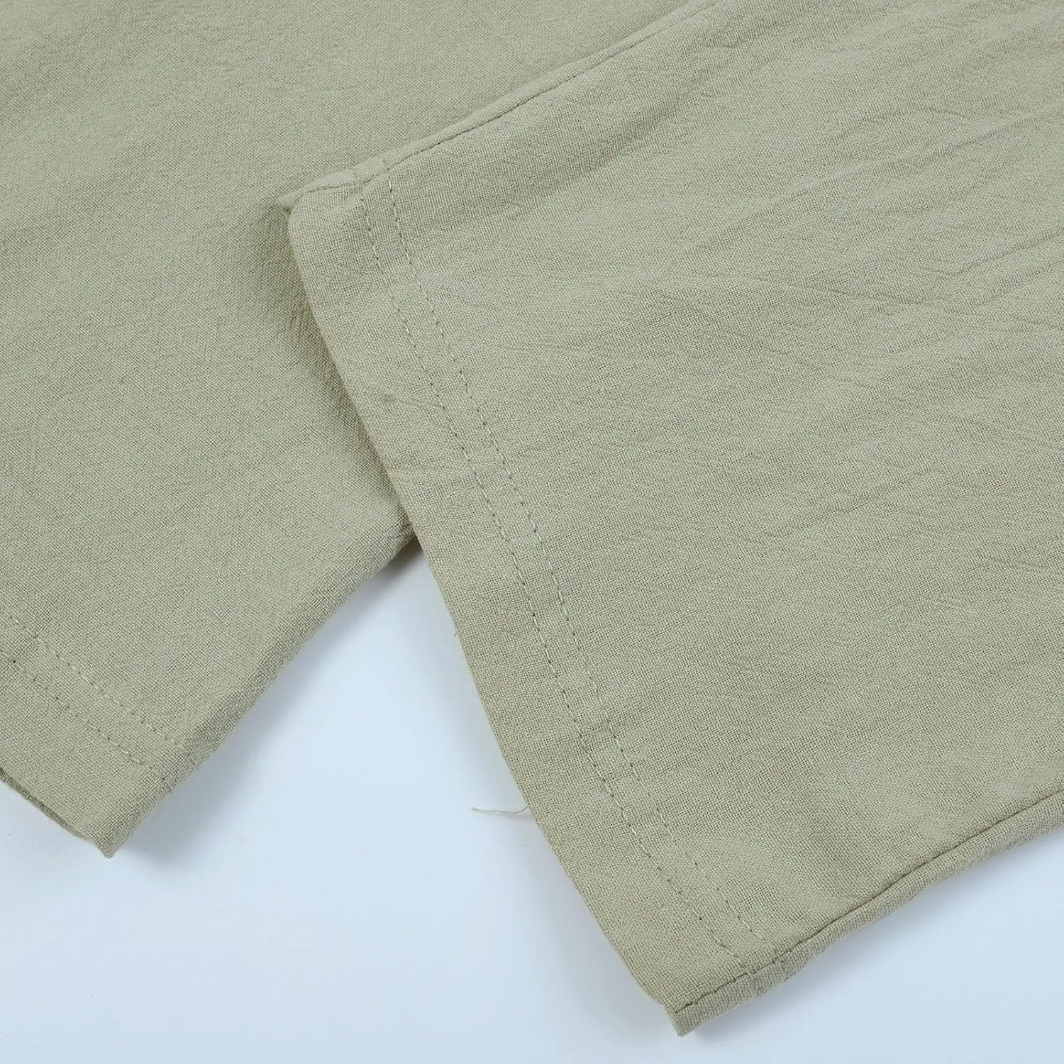 Men's Casual Cotton Linen Pants Loose Fit Elastic Drawstring Waist Pant Summer Beach Baggy Trousers Dress Pants