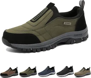 Men's Comfortable Waterproof Orthopedic Walking Shoes Hiking Shoes,Slip on Outdoor Non-Slip Shoes Casual Trail Shoes