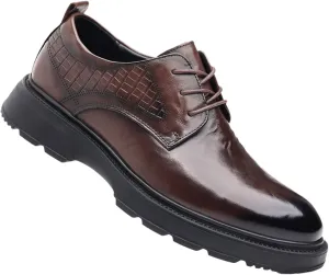 Men's Dress Oxfords Classic Casual Lace Up Formal Business Weddings Shoes Leather