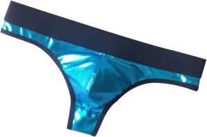 Men's Faux Leather G-string Thongs Patent Leather Jockstrap PU Leather Flying Bird T-shaped Panties Underwear