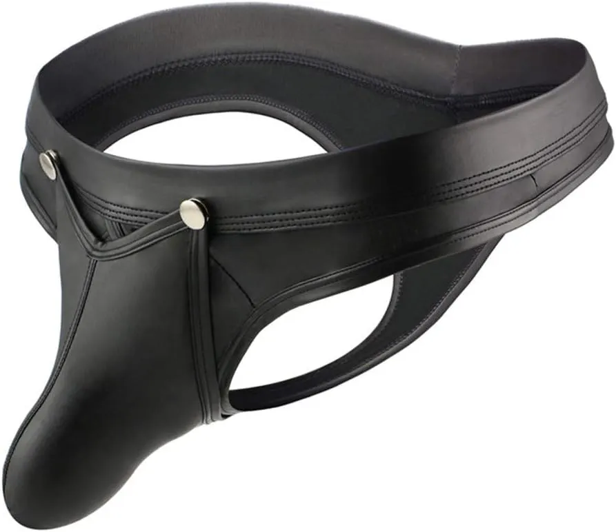 Men's G-String Thong T-Back Jockstrap Sexy Underwear Stretch Strap Faux Leather Low Rise Briefs Panties Lingeries