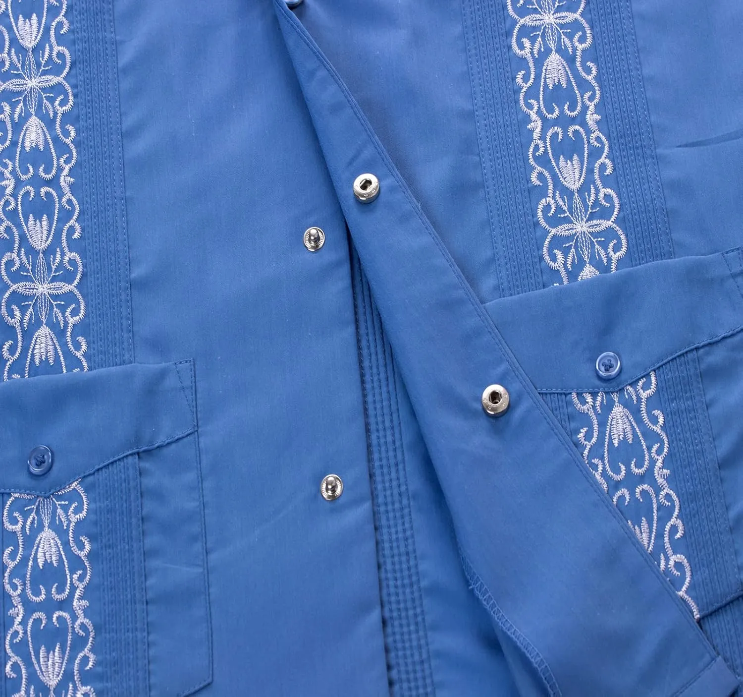 Men's Guayabera Shirts Short Sleeve Casual Snap Shirts