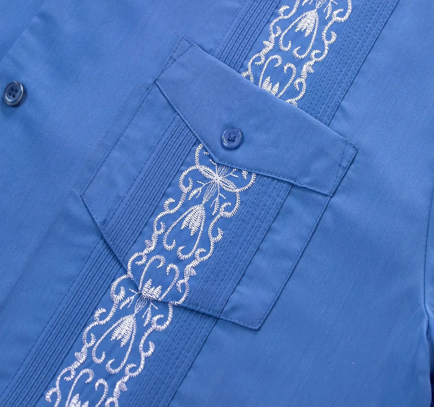 Men's Guayabera Shirts Short Sleeve Casual Snap Shirts