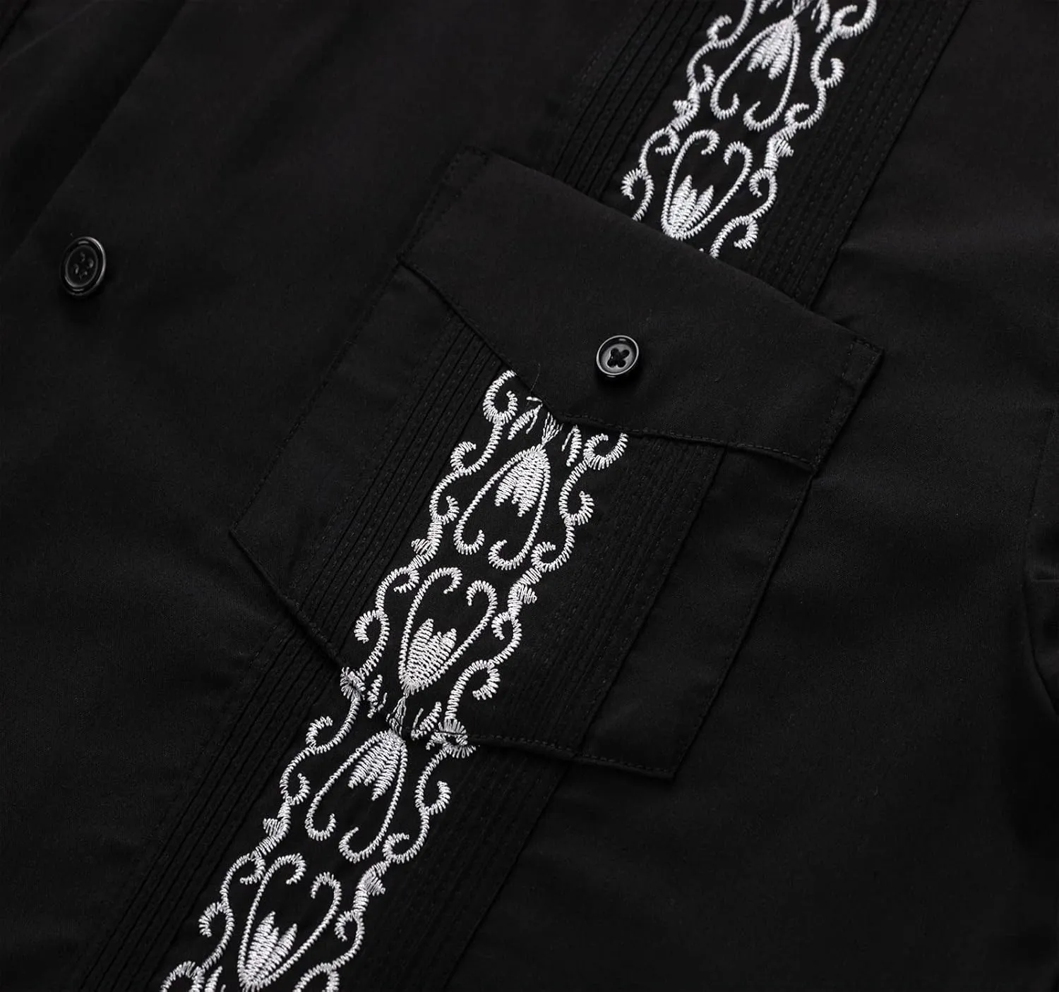 Men's Guayabera Shirts Short Sleeve Casual Snap Shirts