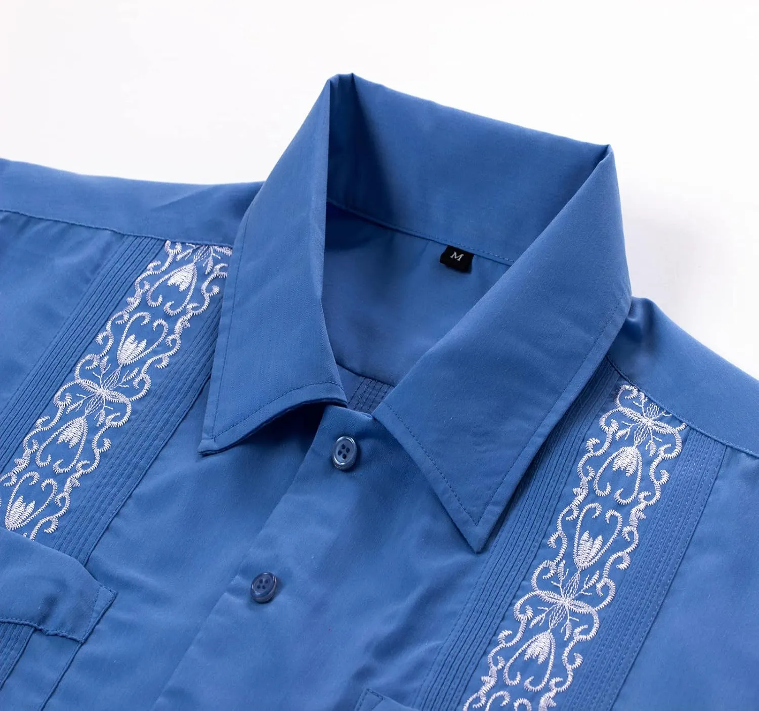 Men's Guayabera Shirts Short Sleeve Casual Snap Shirts